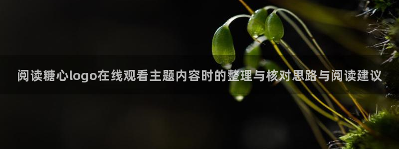 糖心在线免费观看：阅读糖心logo在线观看主题内容时的整理与核对思路与阅读建议